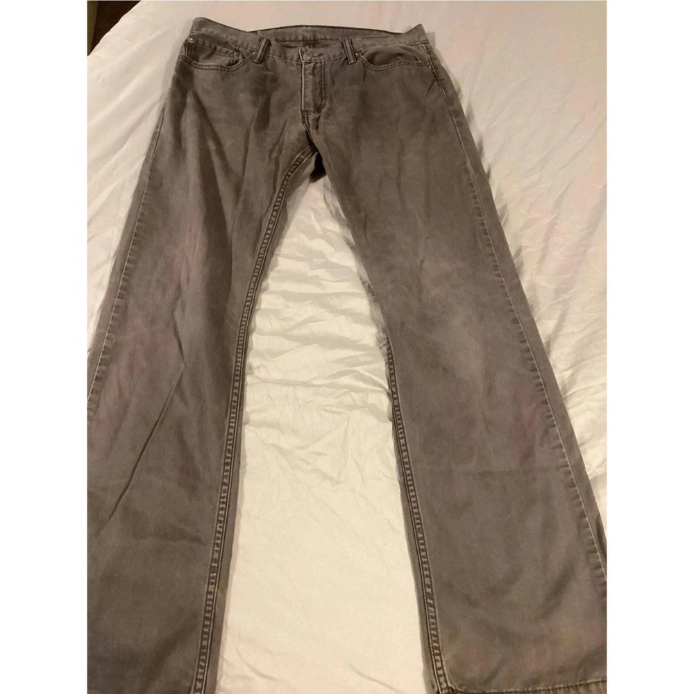 Levis 514 Jeans Mens 34x34 Gray Straight Leg Denim Zip Fly Five Pocket Classic